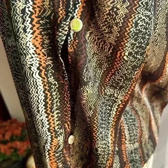 AB Studio Women’s Blouse. Black, Orange , Tan. Preowned. Medium. - Picture 3 of 6